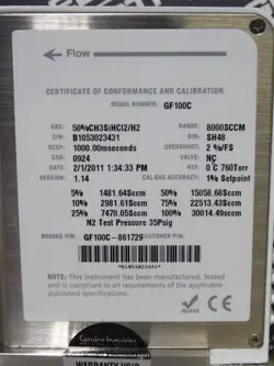 Brooks Instrument GF100 Series GF100C-861729 metal-sealed thermal mass flow controller auction image