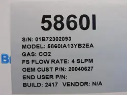 Brooks Instrument 5860IA13YB2EA configured thermal mass flow meter auction image