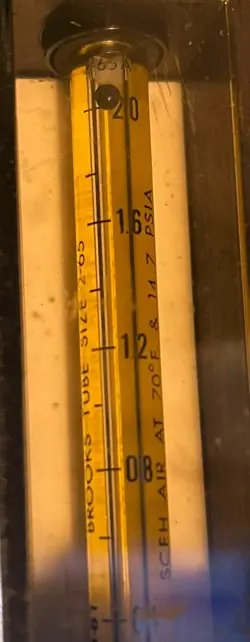 Brooks Instrument Sho-Rate R-2-65 Glass-tube rotameter metering-tube family auction image