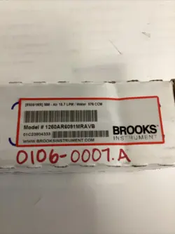 Brooks Instrument Sho-Rate 1250 Series L-478 glass-tube variable-area flow meter auction image