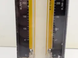 Brooks Instrument Sho-Rate R-47-470 dual-channel glass-tube variable-area flowmeter assembly auction image